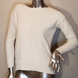 LOFT Small Cream Boatneck Knit Sweater